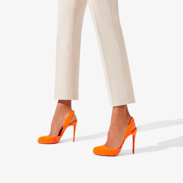 Orange Velvet Low-Top Pumps - ARNO CONTI