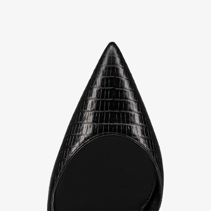 Black Calf Leather Pump ,Crisscross Ankle Straps - ARNO CONTI