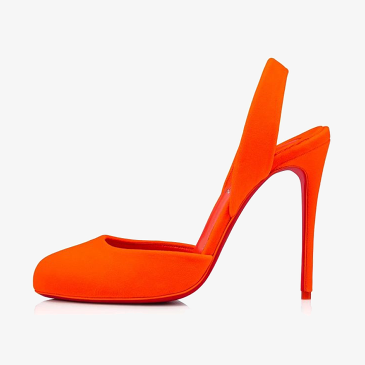 Orange Velvet Low-Top Pumps - ARNO CONTI