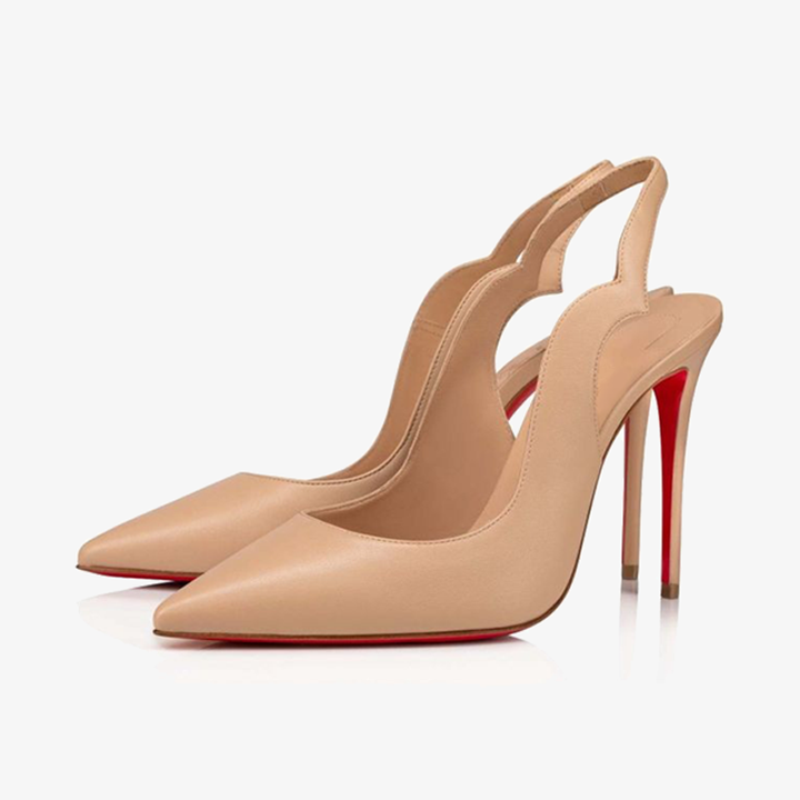 Nude Nappa Leather Cut-Out Heels - ARNO CONTI