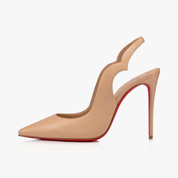 Nude Nappa Leather Cut-Out Heels - ARNO CONTI