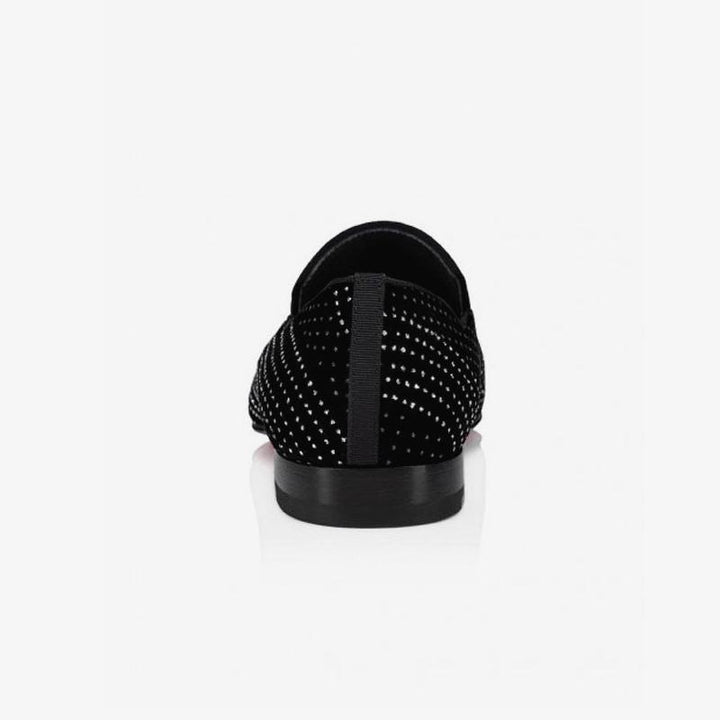 Black Dress Loafers Gliiter Leather - Arno Conti Shoe