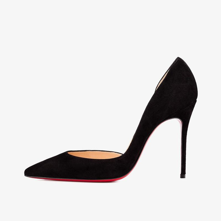 Black Suede Asymmetrical Pump - ARNO CONTI
