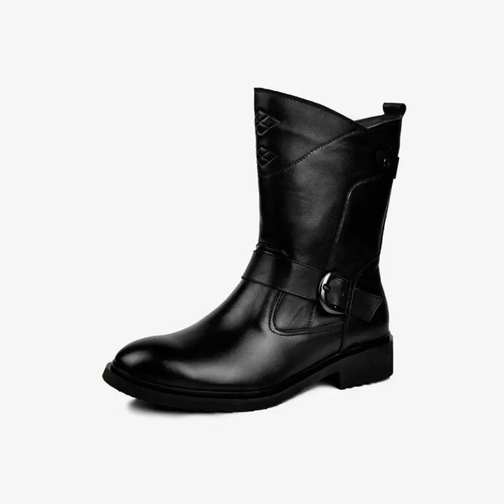 Black Cowhide Round Toe Boots - Arno Conti Shoe