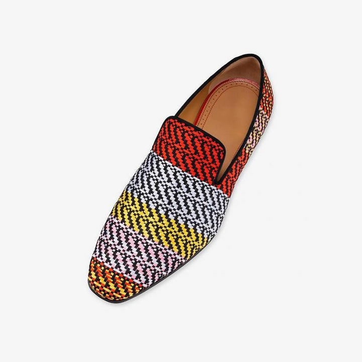 Woven Loafers Colorful Flat Shoes - ARNO CONTI