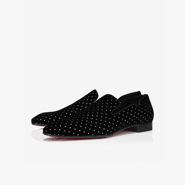 Mens Loafer Silver Strass Black Round Toe - ARNO CONTI