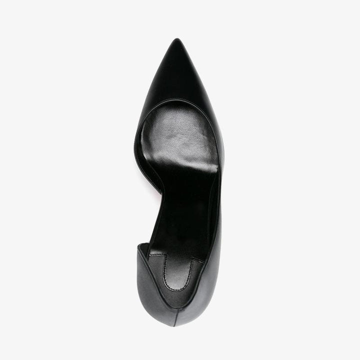 Black Calf Leather Pointed Toe Pumps - ARNO CONTI