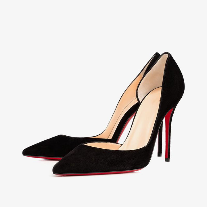 Black Suede Asymmetrical Pump - ARNO CONTI