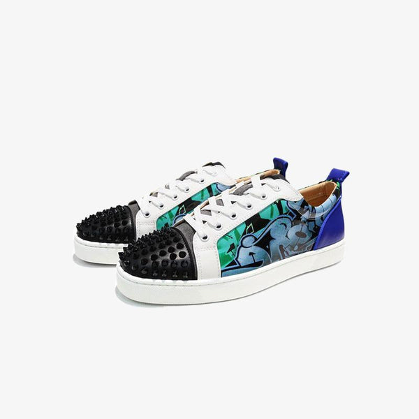 Blue Graffiti Sneakers - ARNO CONTI