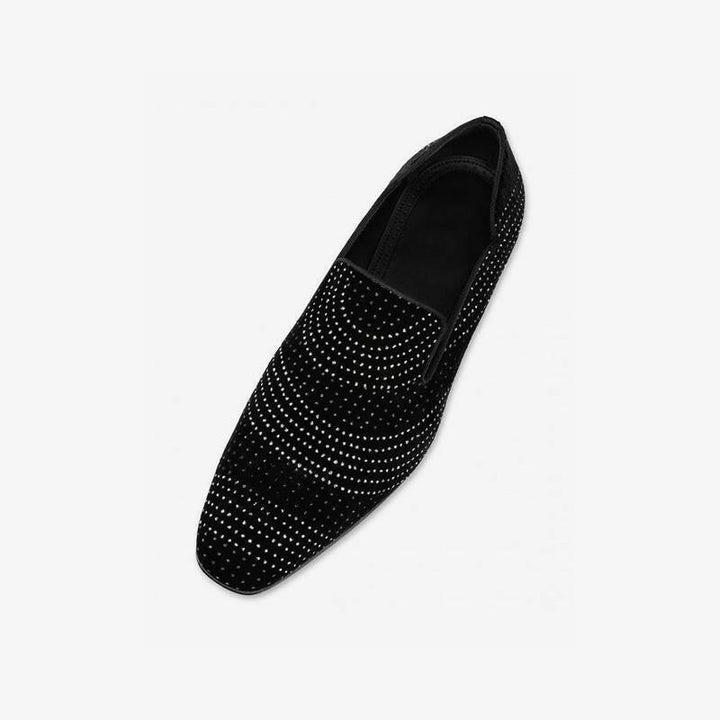 Black Dress Loafers Gliiter Leather - Arno Conti Shoe