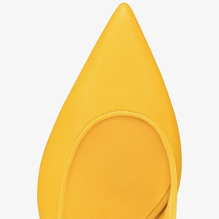 Elegant Yellow Leather Slingback Pumps - ARNO CONTI