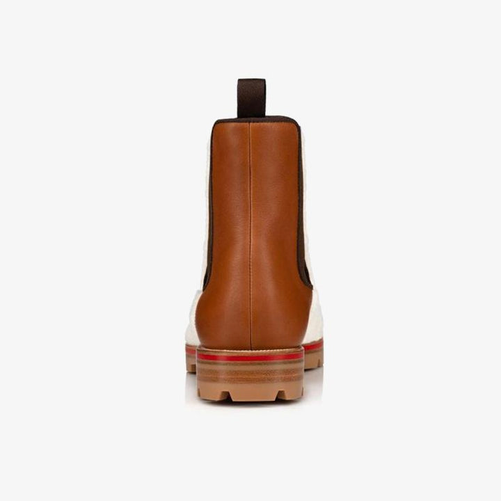 White and Brown Leather Spikes Sneakers - ARNO CONTI