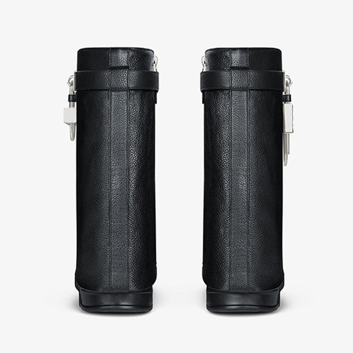 Black Calfskin Ankle Boots 80mm - Arno Conti Shoe