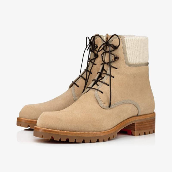 Beige Leather Hiking-Inspired Boot - ARNO CONTI