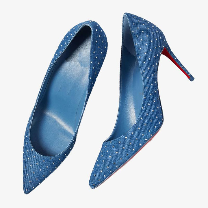 Eye-catching Blue Fabric Toe Pumps - ARNO CONTI