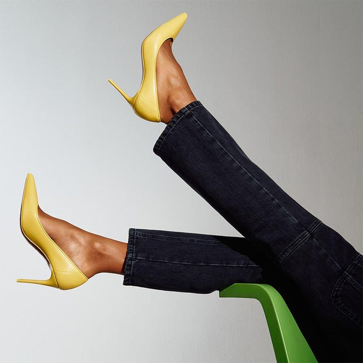Yellow Calf Leather Pump - ARNO CONTI