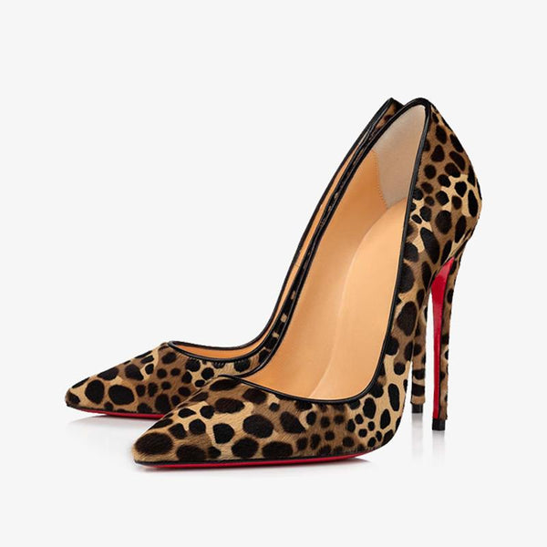 Beige and Brown Print Suede Pump - ARNO CONTI