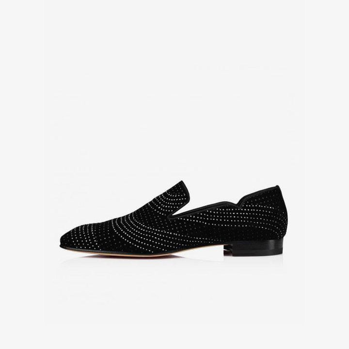 Black Dress Loafers Gliiter Leather - Arno Conti Shoe